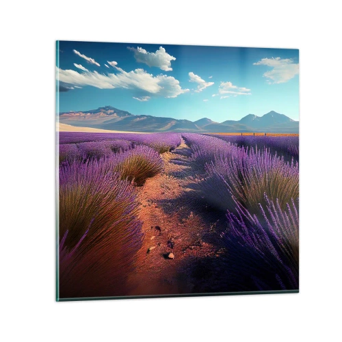 Quadro em vidro - Campos perfumados - 70x70 cm