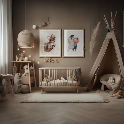 Beige kids space - Inspiração para um quarto infantil