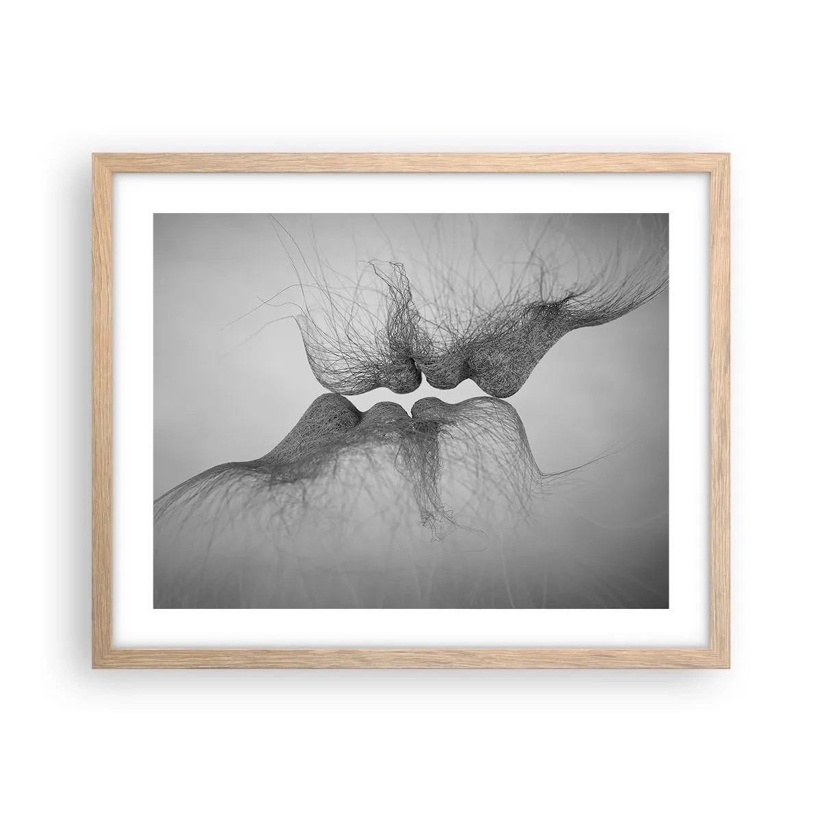 Pôster com moldura de carvalho claro - O beijo do vento - 50x40 cm