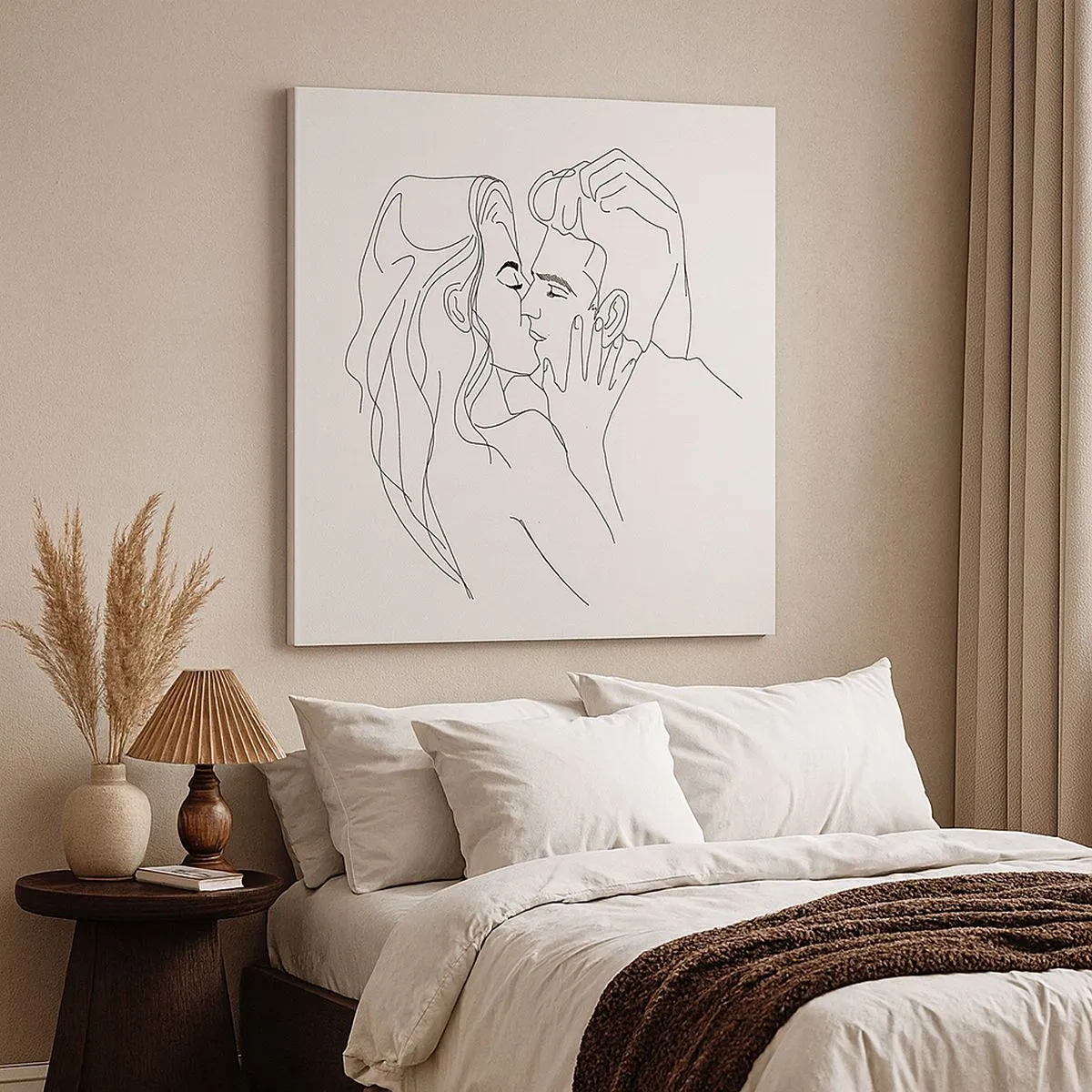 Quadro em tela - Com a mesma linha - 30x30 cm