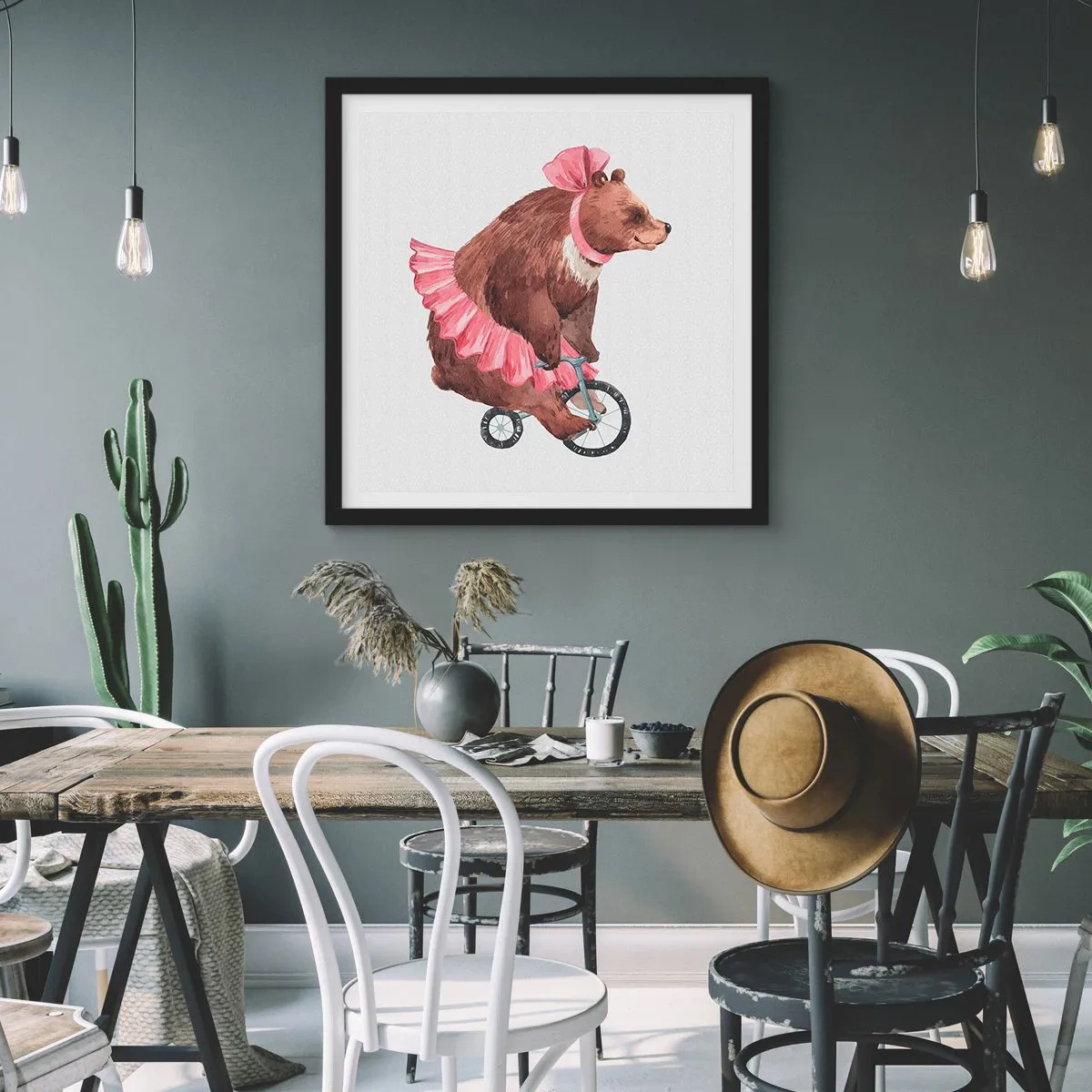 Pôster com moldura preta - Que circo! - 30x30 cm