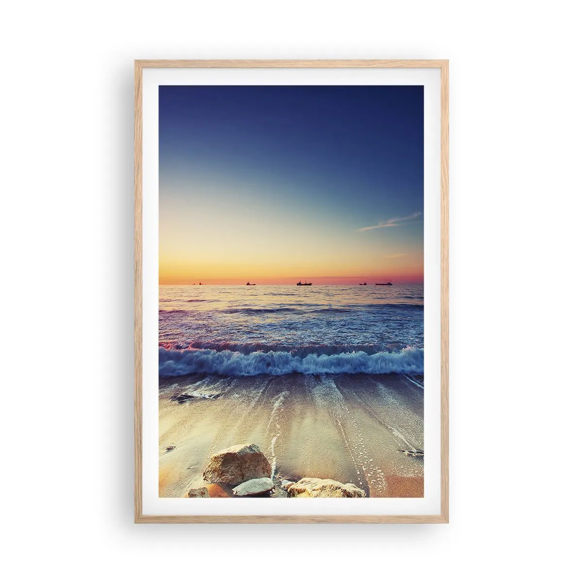 Pôster com moldura de carvalho claro - E além do horizonte? - 61x91 cm
