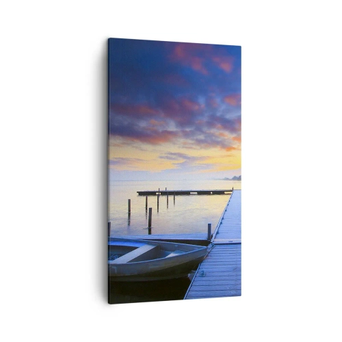 Quadro em tela - Paz violeta-dourada - 45x80 cm