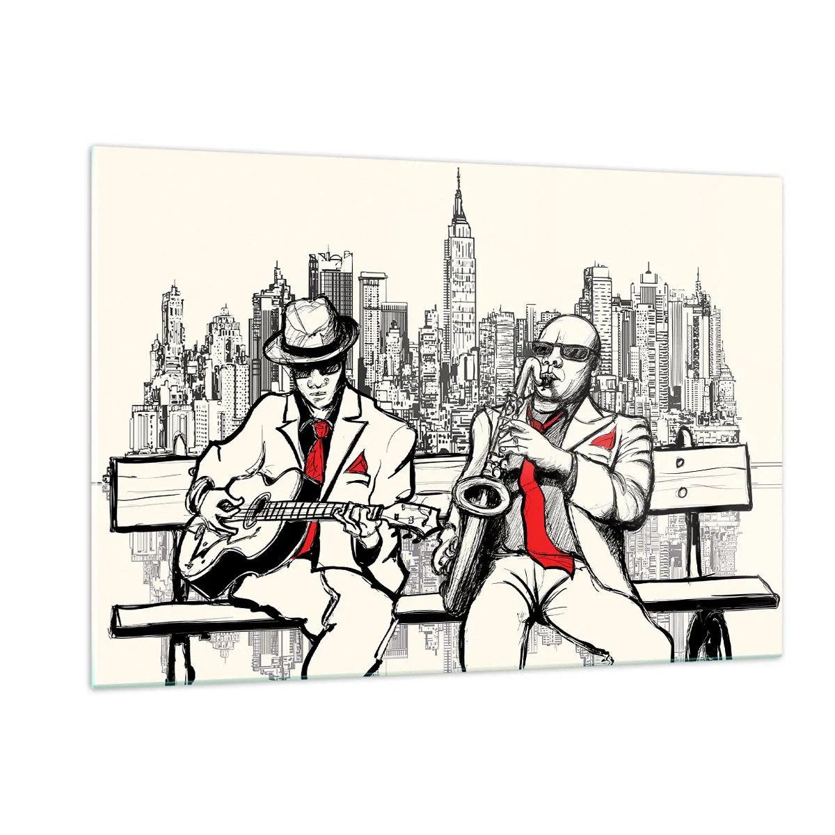 Quadro em vidro - Improvisação nova-iorquina - 120x80 cm
