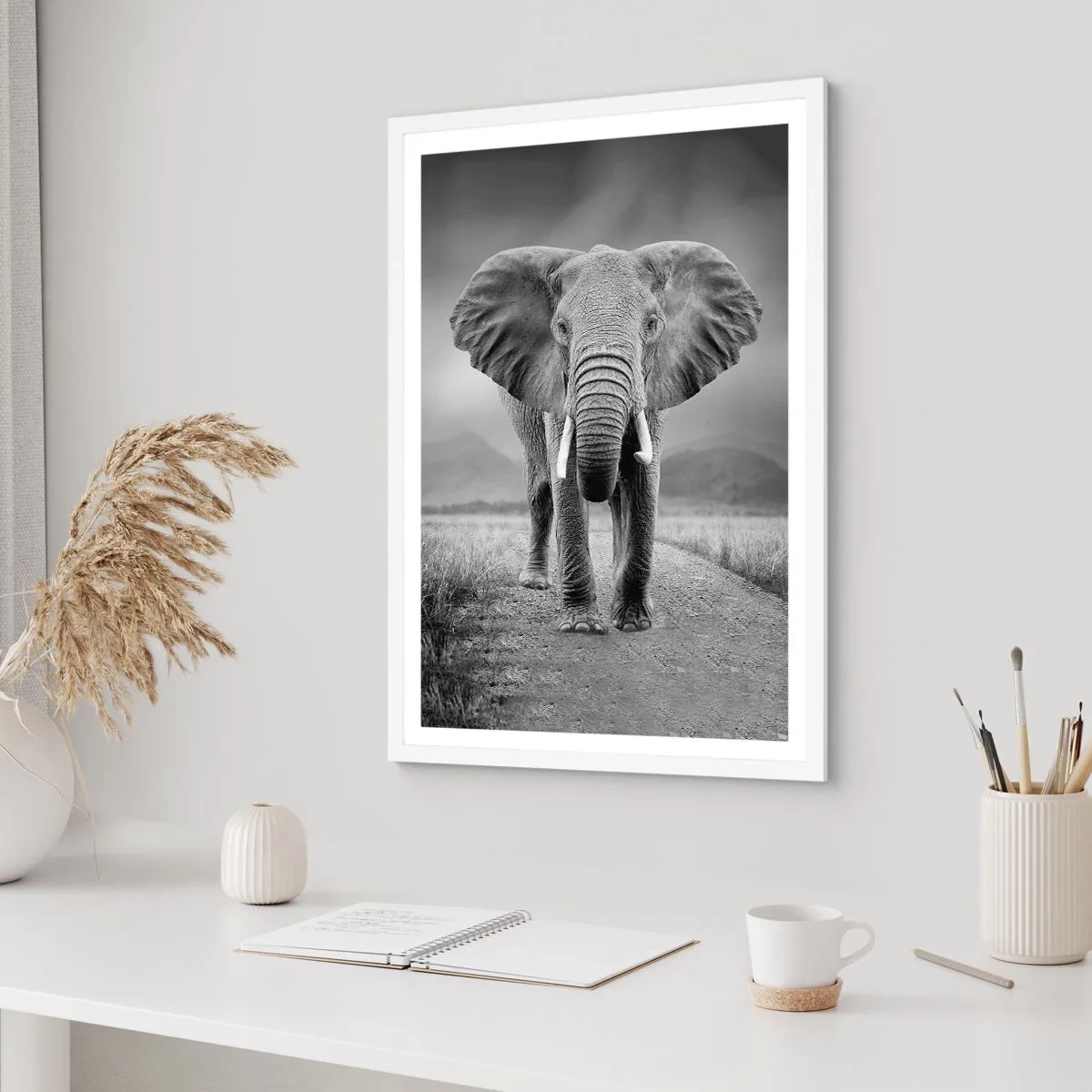 Pôster em moldura branca - O anfitrião dá as boas-vindas - 30x40 cm