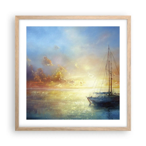 Pôster com moldura de carvalho claro - Na baía dourada - 50x50 cm