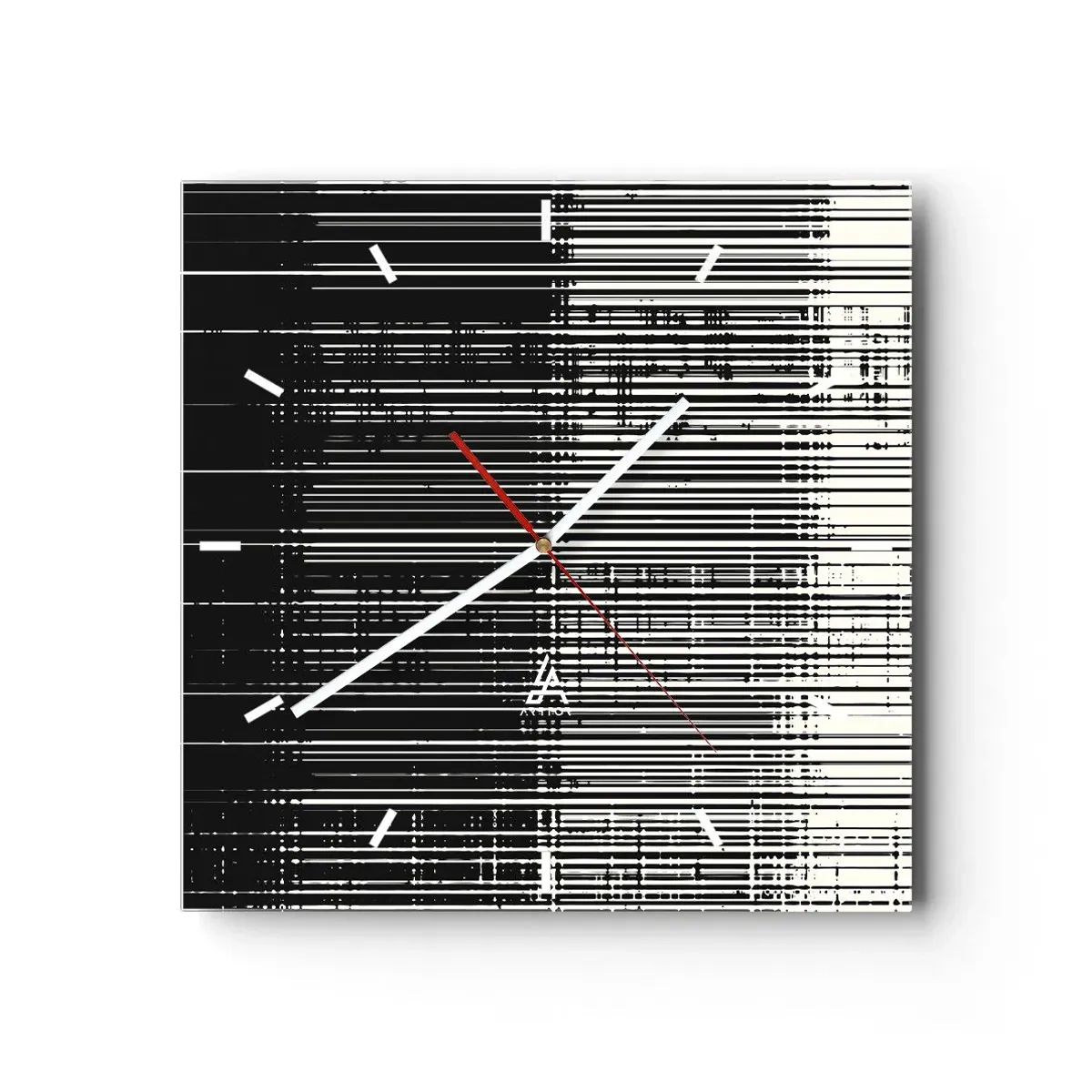 Relógio de parede - Relógio em vidro - Ondas e vibrações - 30x30 cm