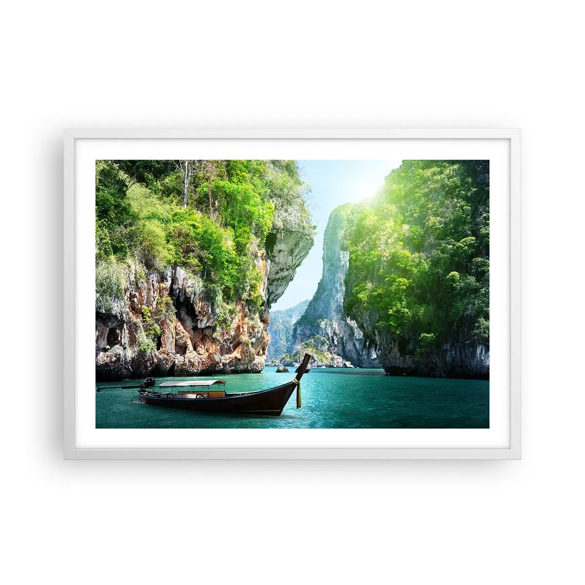 Pôster em moldura branca - Um convite para uma viagem exótica - 70x50 cm
