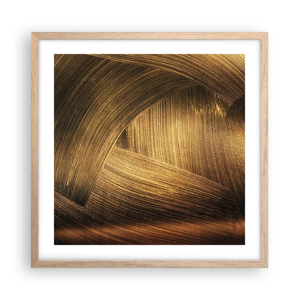 Pôster com moldura de carvalho claro - No labirinto dourado - 50x50 cm