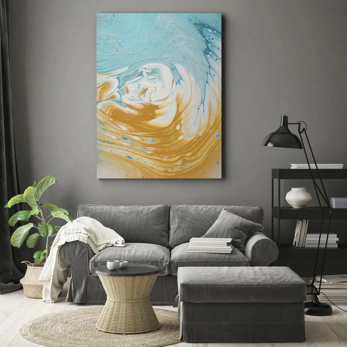 Quadro em tela - Vórtice em pastel - 50x70 cm