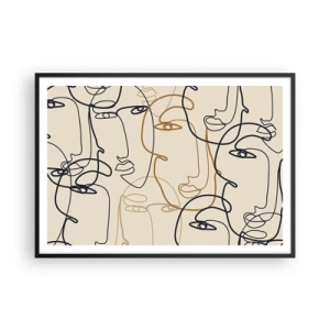 Pôster com moldura preta - Retrato multiplicado - 100x70 cm