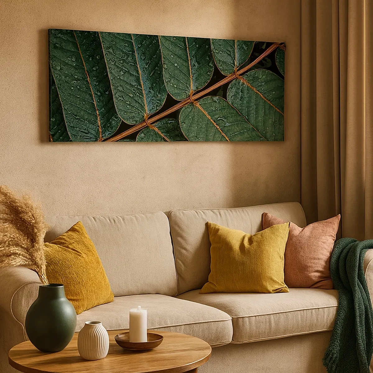 Quadro em tela - Num ritmo verde - 30x30 cm