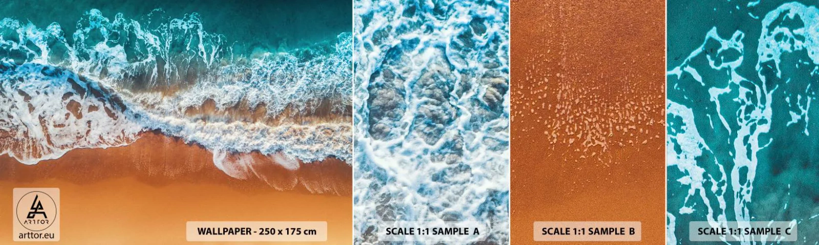 Amostra de Papel de Parede Standard Eco - Sempre em par - Paisagem, Mar, Praia - 100x30 cm