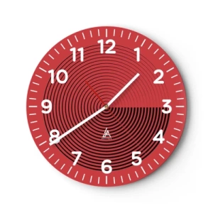 Relógio de parede - Relógio em vidro - Movimento circular - 30x30 cm