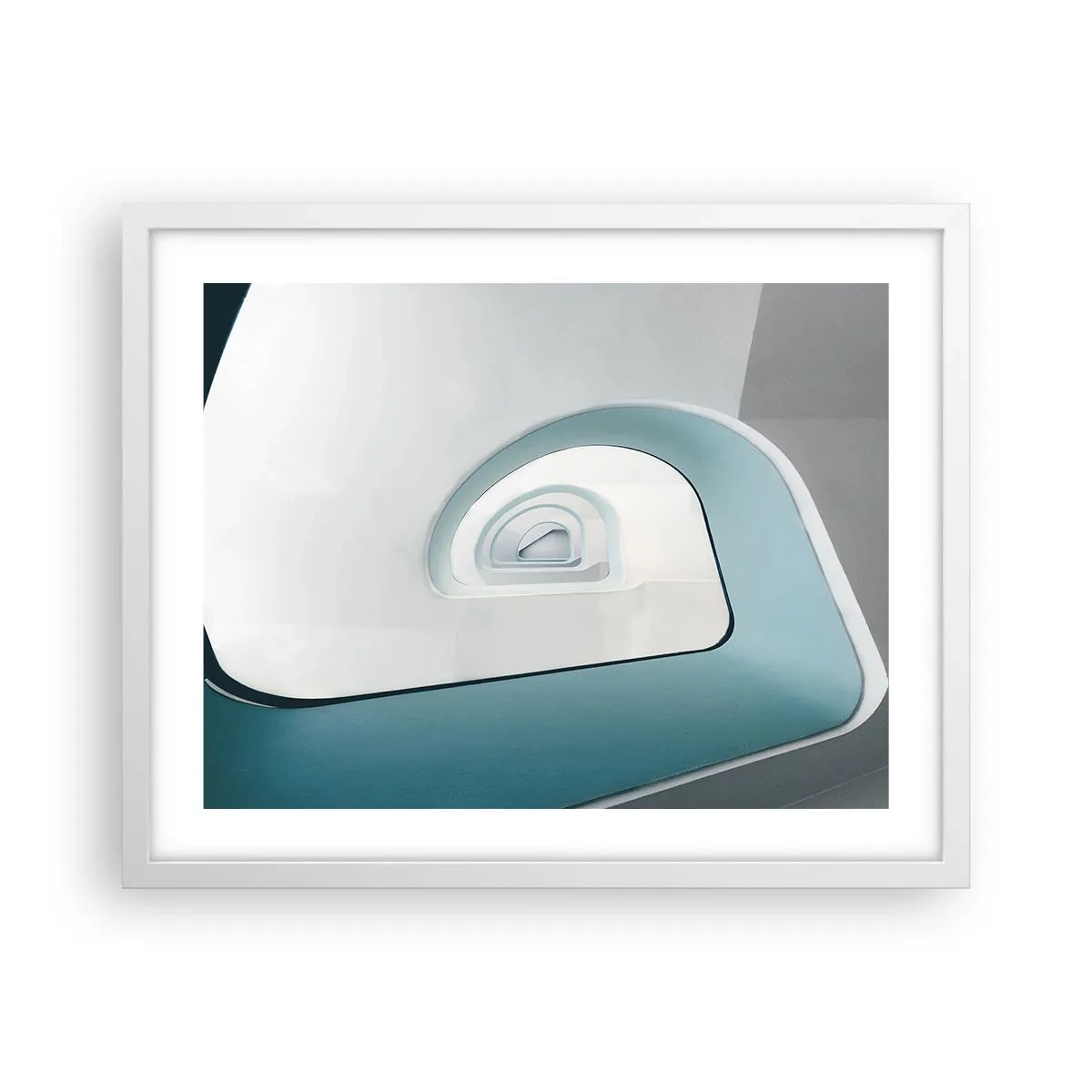 Pôster em moldura branca - Para o fundo do azul - 50x40 cm
