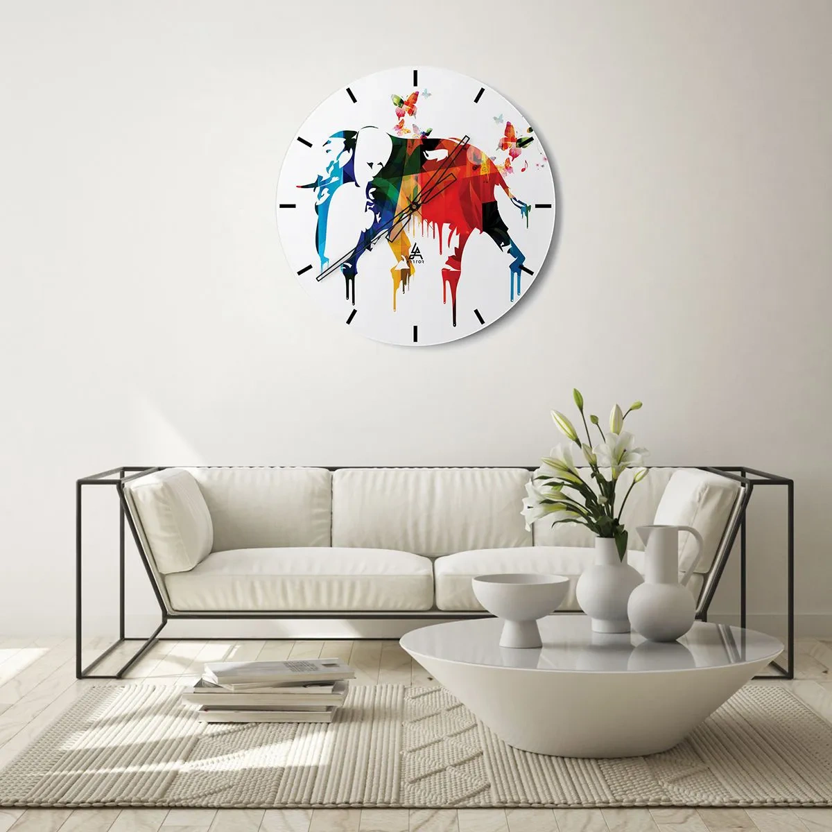 Relógio de parede - Relógio em vidro - Todos podem dançar - 40x40 cm