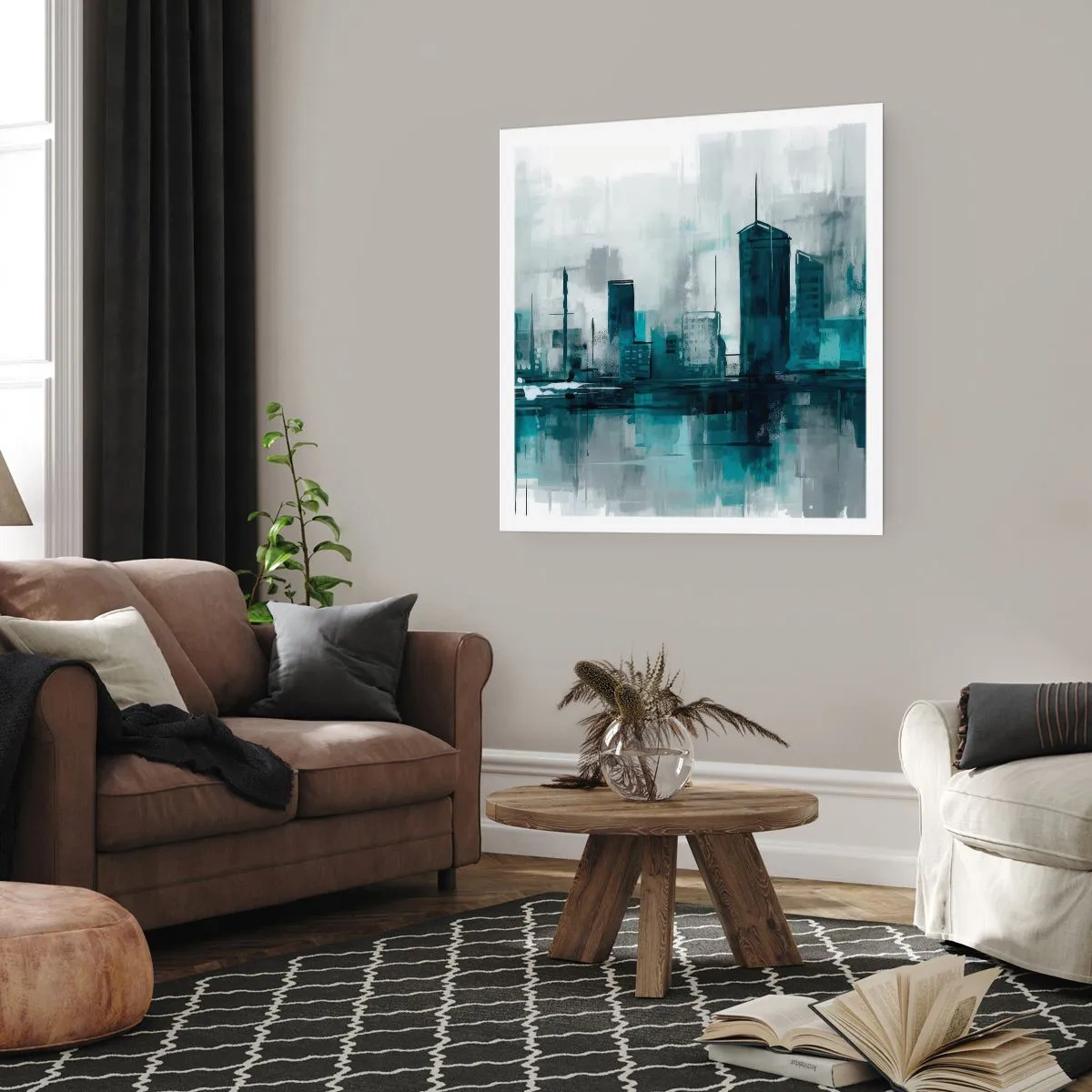 Pôster - Uma cidade da cor da chuva - 50x50 cm