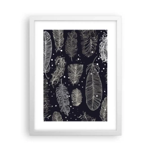 Pôster em moldura branca - Rendas de penas - 30x40 cm