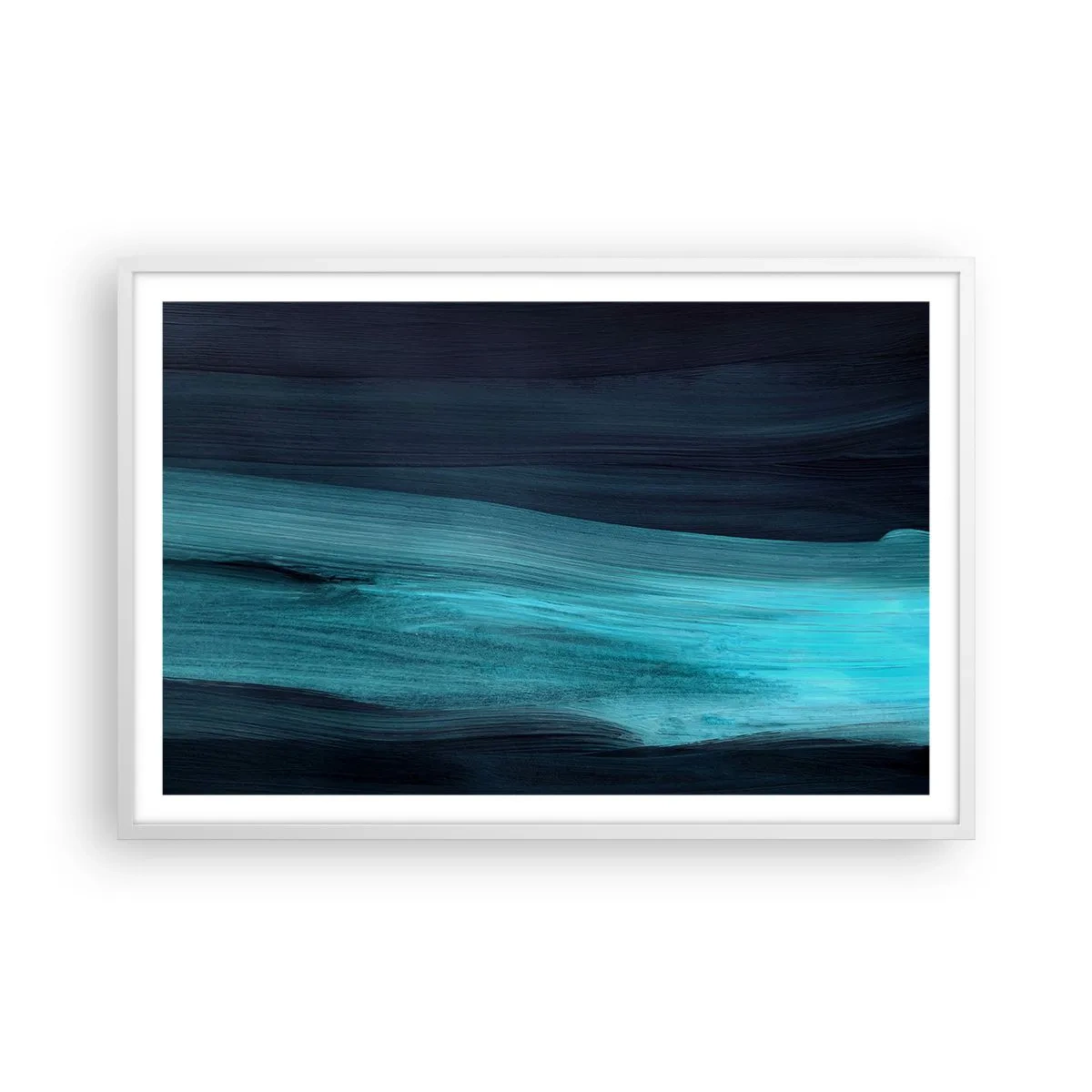 Pôster em moldura branca - Vá com o fluxo - 91x61 cm