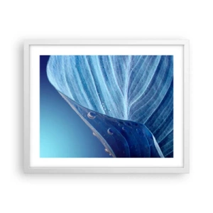 Pôster em moldura branca - Gotas escondidas no azul - 50x40 cm