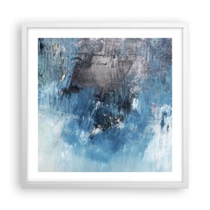 Pôster em moldura branca - Rapsódia em azul - 50x50 cm