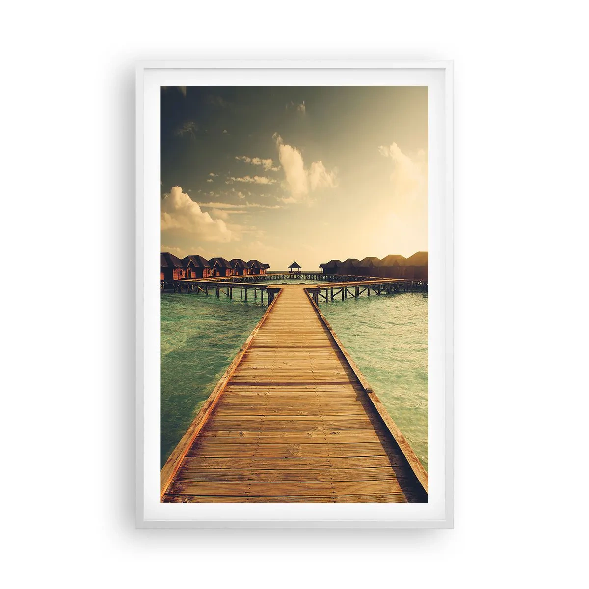 Pôster em moldura branca - Um convite caloroso - 61x91 cm