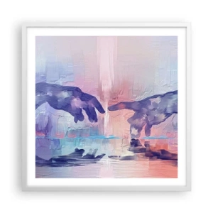 Pôster em moldura branca - Faísca divina da vida - 60x60 cm