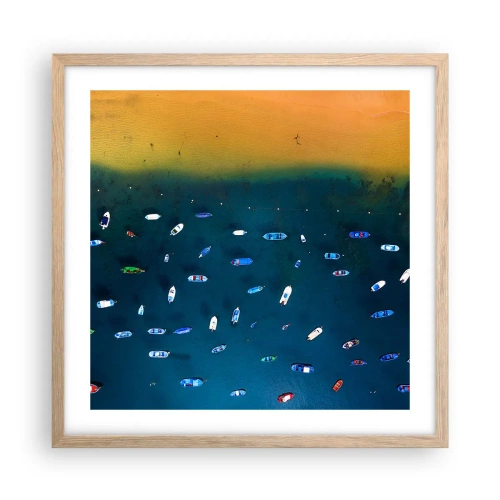 Pôster com moldura de carvalho claro - Jogo de férias - 50x50 cm