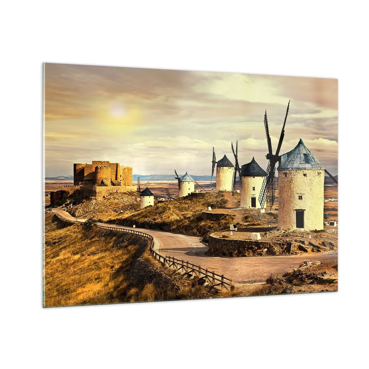 Quadro em vidro - Dom Quixote está prestes a aparecer - 100x70 cm