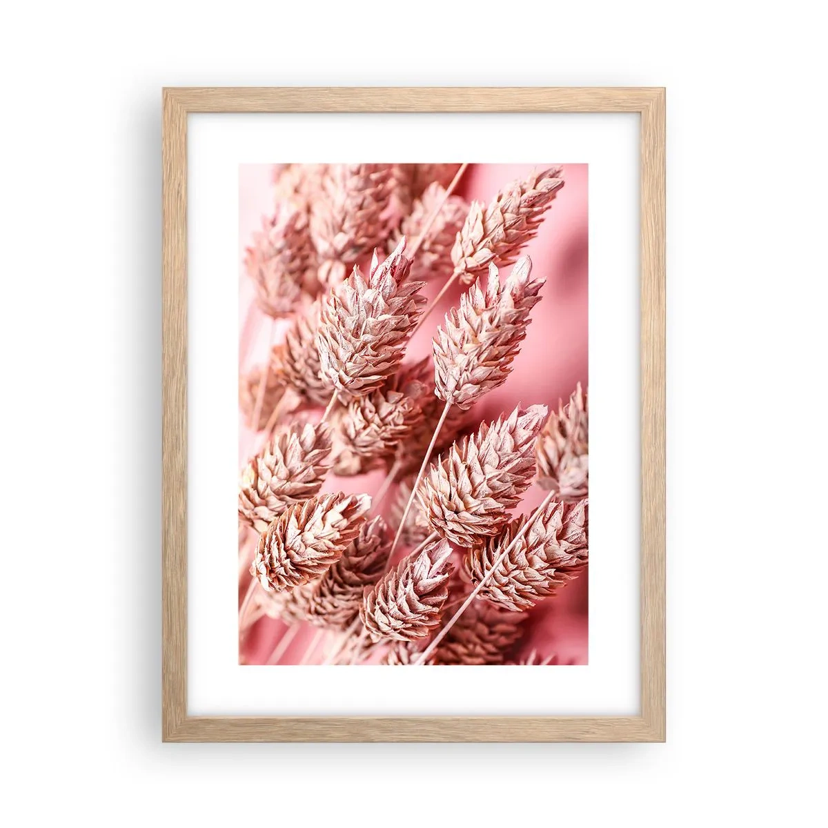 Pôster com moldura de carvalho claro - Cascata floral em rosa - 30x40 cm