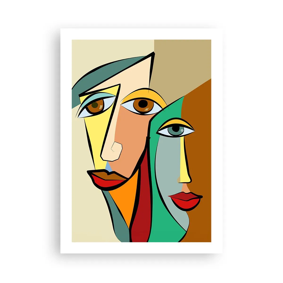 Pôster - Casal cubista - 50x70 cm