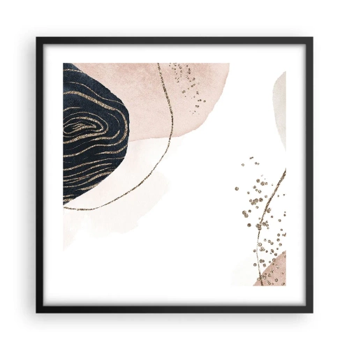 Pôster com moldura preta - Tudo flui - 50x50 cm