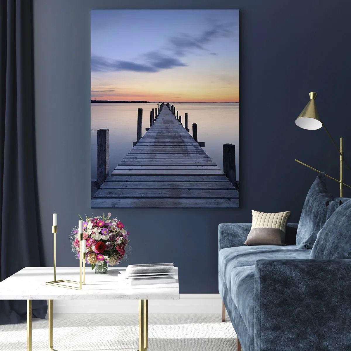 Quadro em vidro - A calma de um crepúsculo sereno - 50x70 cm