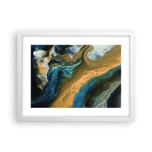Pôster em moldura branca - Azul – amarelo – influências mútuas - 40x30 cm