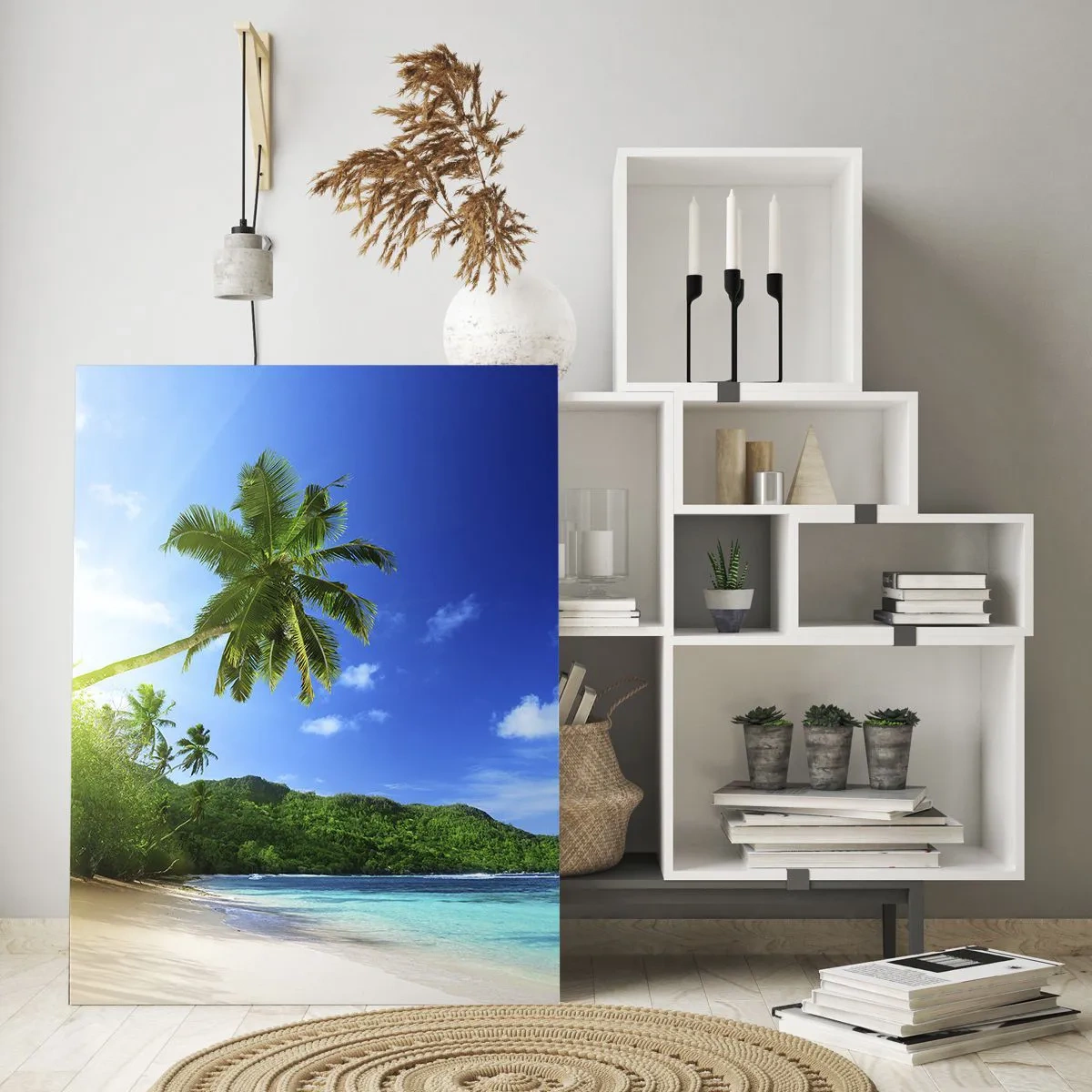 Quadro em vidro - Toque suave dos trópicos - 50x70 cm