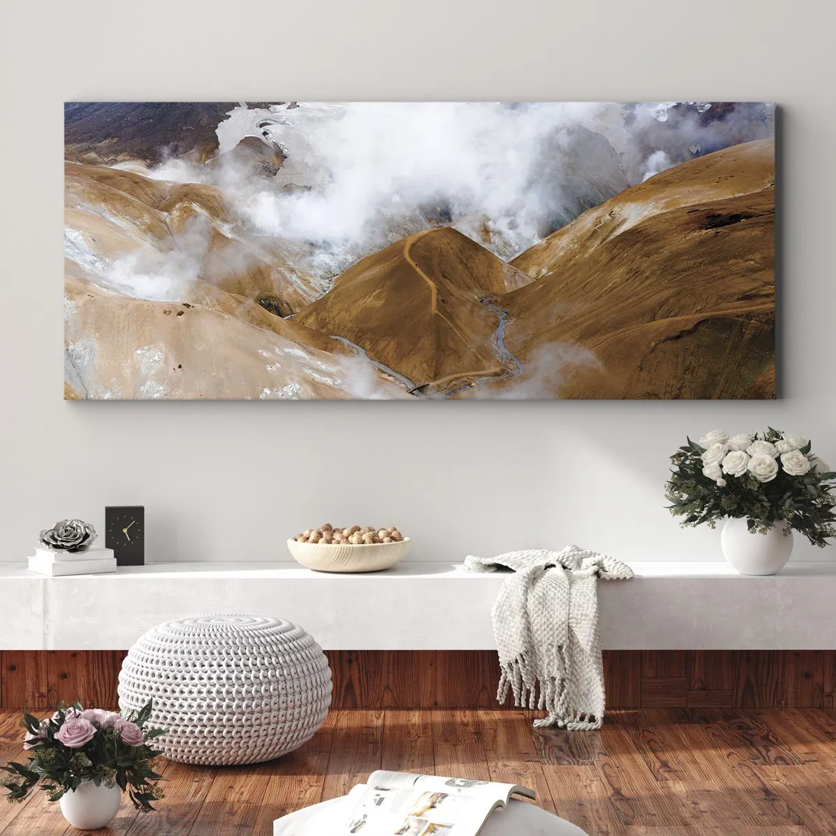 Quadro em tela - A beleza crua da Islândia - 100x40 cm