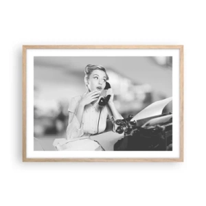 Pôster com moldura de carvalho claro - Olá, estes são os anos 50. - 70x50 cm