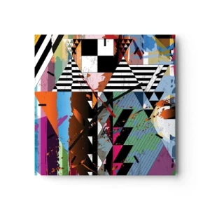 Relógio de parede - Relógio em vidro - Geométrica e organicamente - 40x40 cm