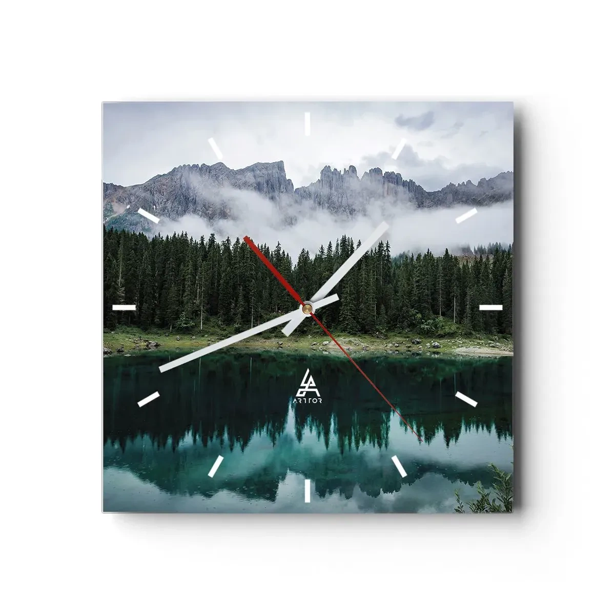 Relógio de parede - Relógio em vidro - Calma, silêncio, não vamos acordar a água... - 30x30 cm