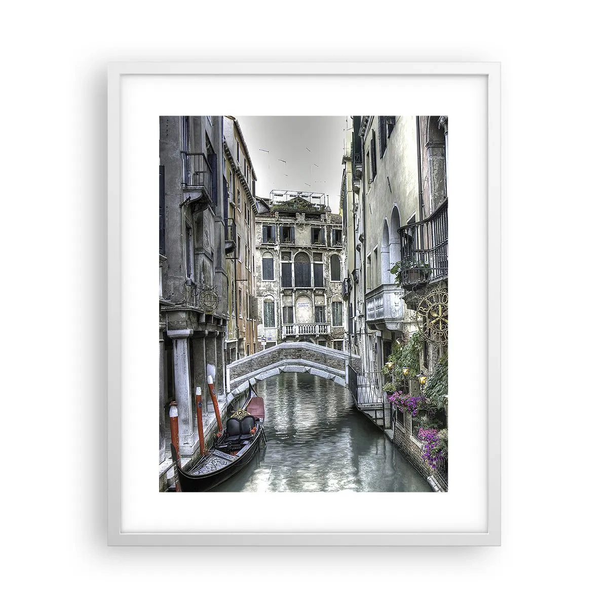 Pôster em moldura branca - Há séculos em devaneio silencioso - 40x50 cm