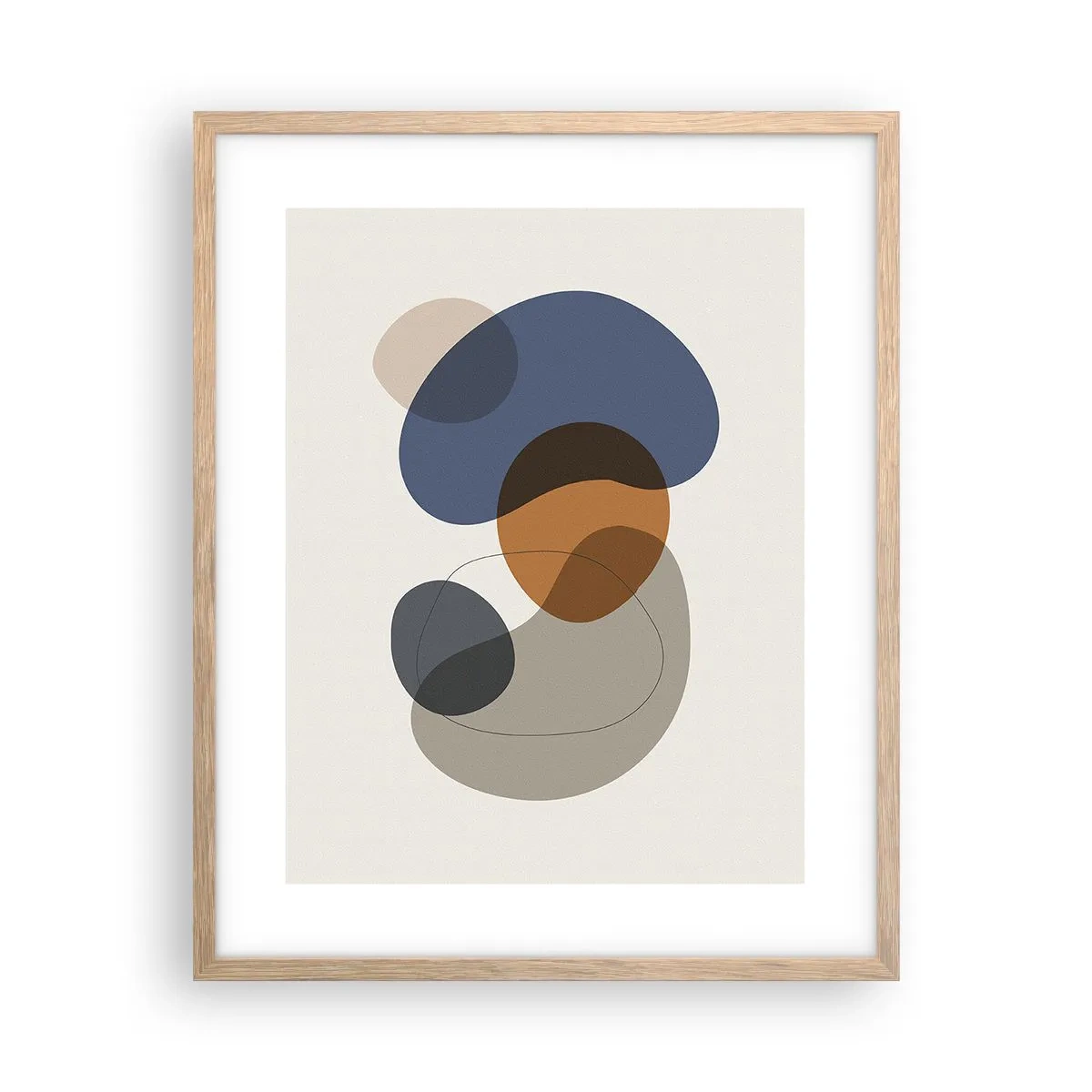 Pôster com moldura de carvalho claro - Gotas de cor - 40x50 cm