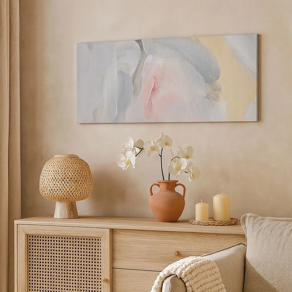 Quadro em tela - Em um mundo pastel - 100x40 cm