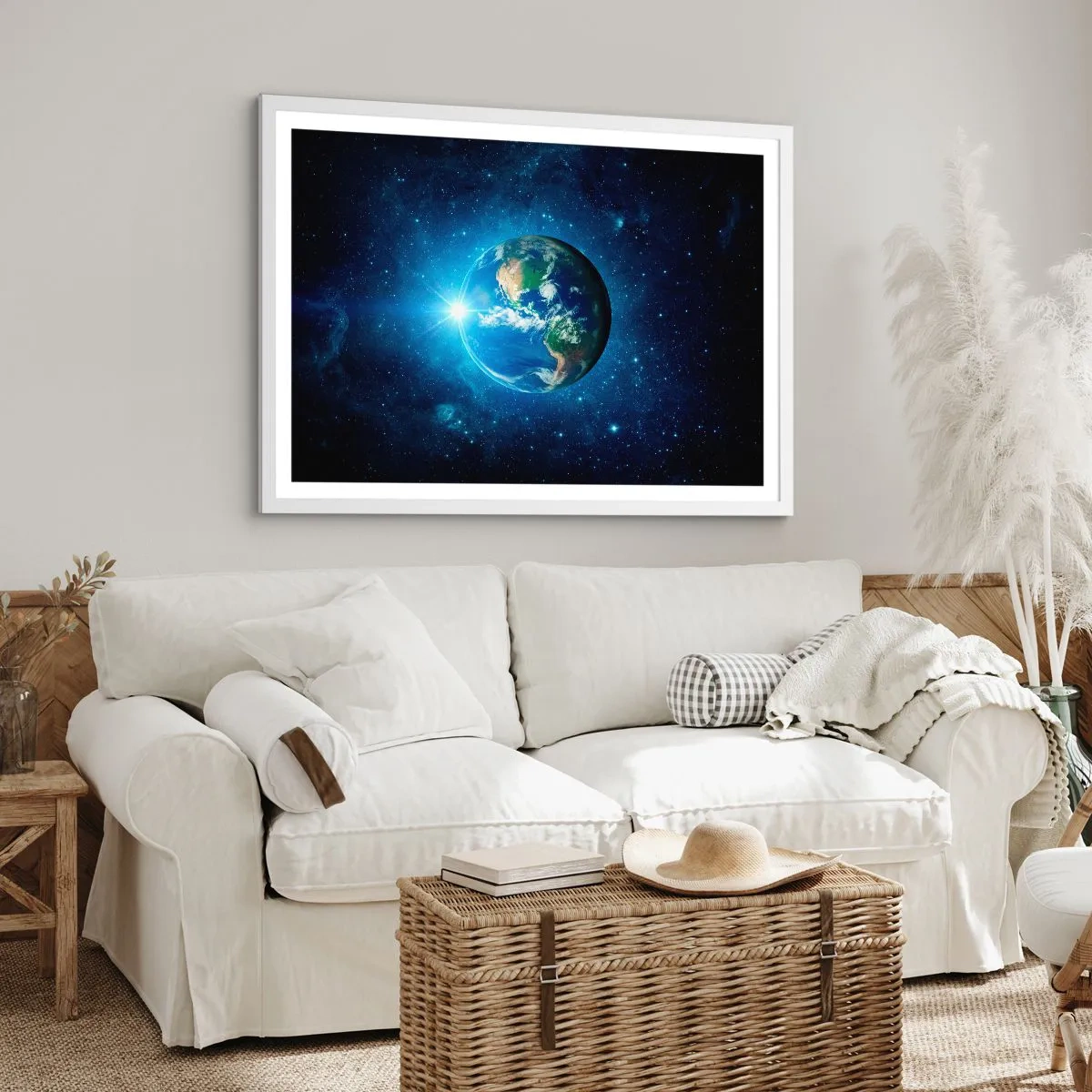 Pôster em moldura branca - Estamos no céu - 100x70 cm