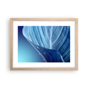 Pôster com moldura de carvalho claro - Gotas escondidas no azul - 40x30 cm