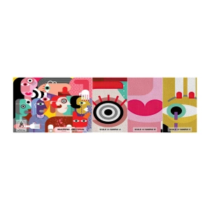 Amostra de papel de parede Premium Sand - Viemos da parte do Sr. Picasso - Abstração, Cubismo, Pessoas - 100x30 cm