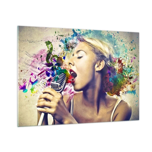 Quadro em vidro - Pintar o mundo com a voz - 100x70 cm