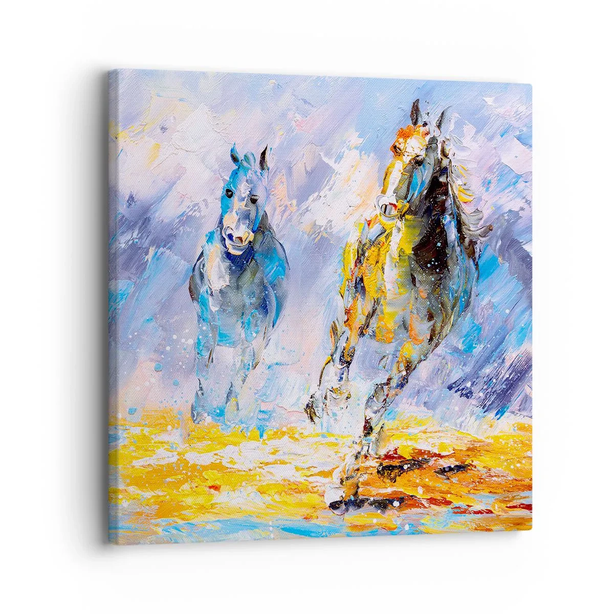 Quadro em tela - Galopando através do brilho - 30x30 cm