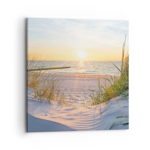 Quadro em tela - O som do mar, o canto dos pássaros, a praia selvagem entre a relva... - 70x70 cm