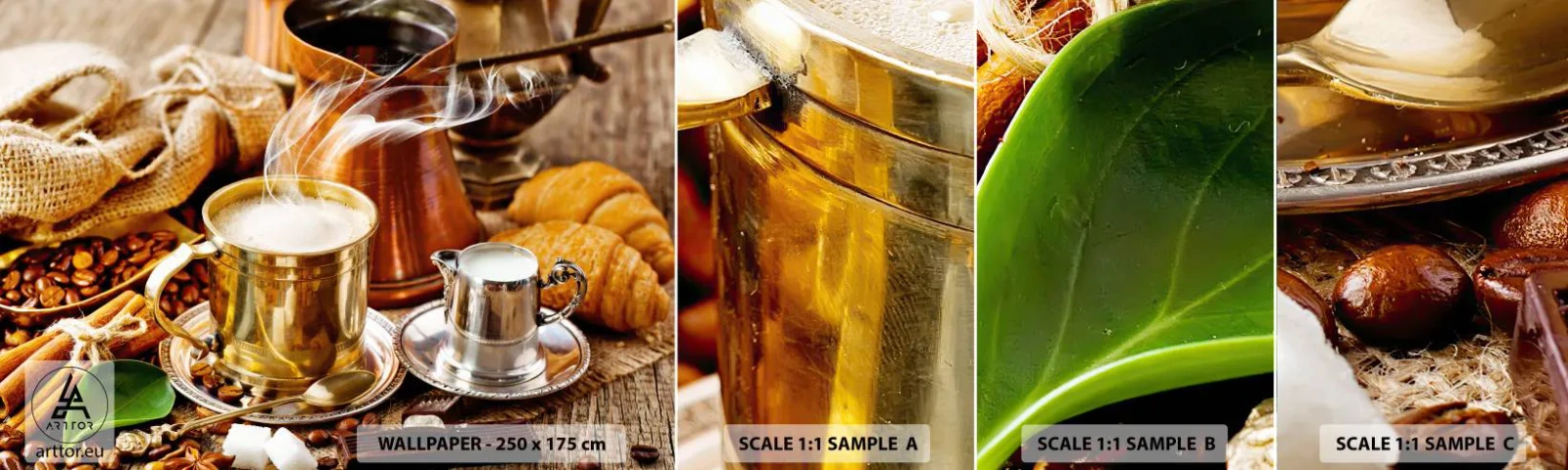 Amostra de papel de parede autocolante Deluxe Sticker - Bons dias! - Café, Gastronomia, Cozinha - 100x30 cm