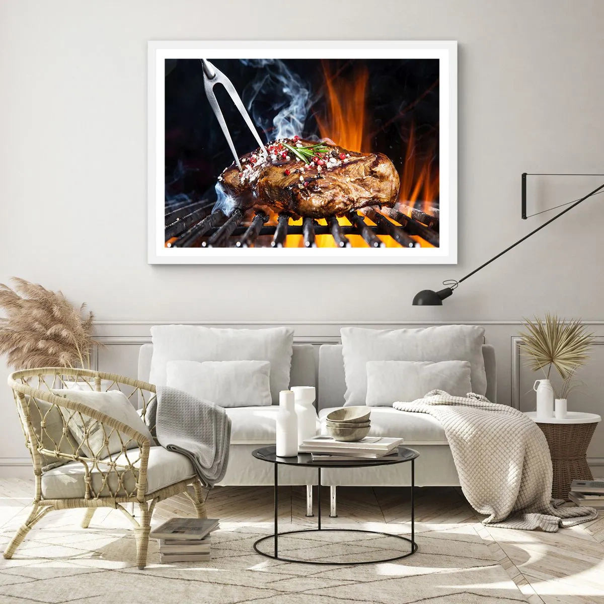 Pôster em moldura branca - Suculenta e de bom cheiro - 91x61 cm